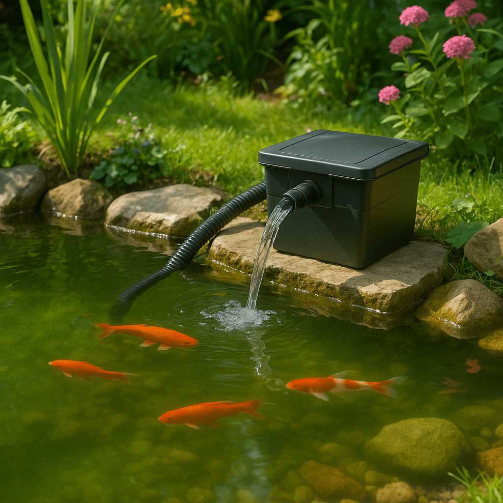 biologisches Filtersystem am Teich
