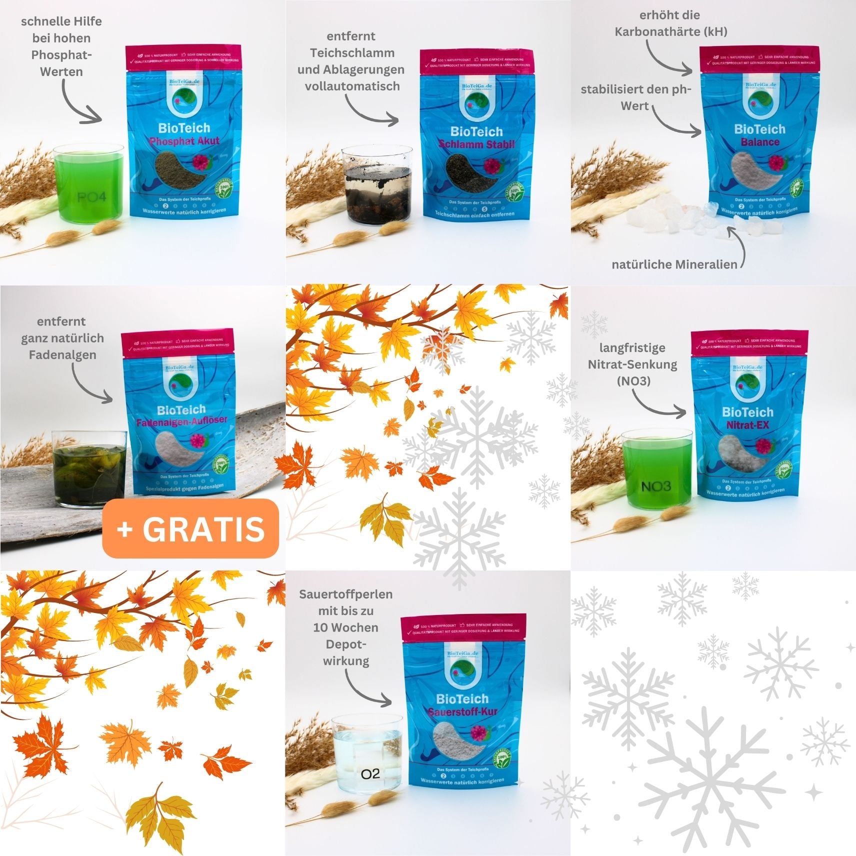teichpflege herbst winter set