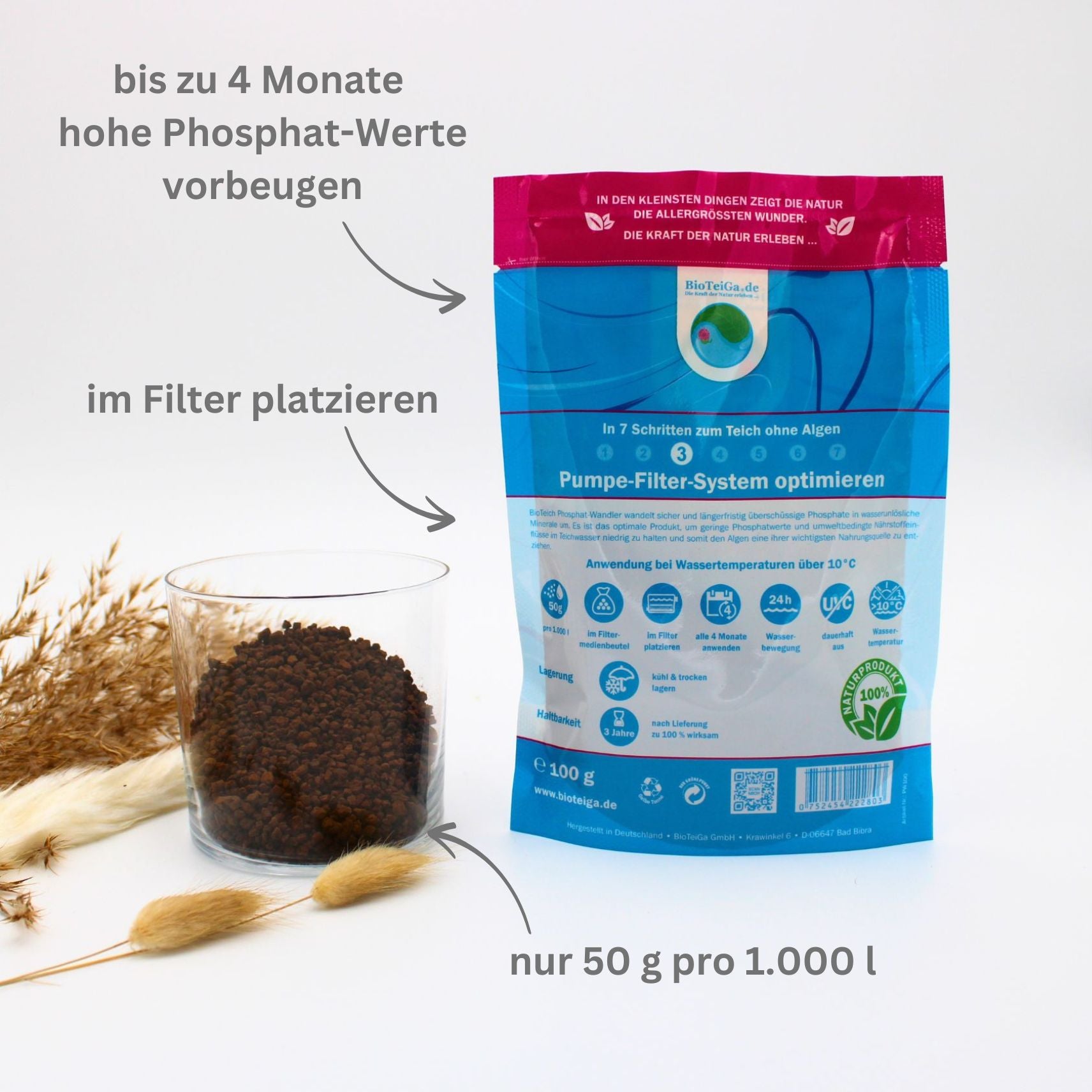 Langfristige Hilfe für niedrige Phosphat-Werte im Teich