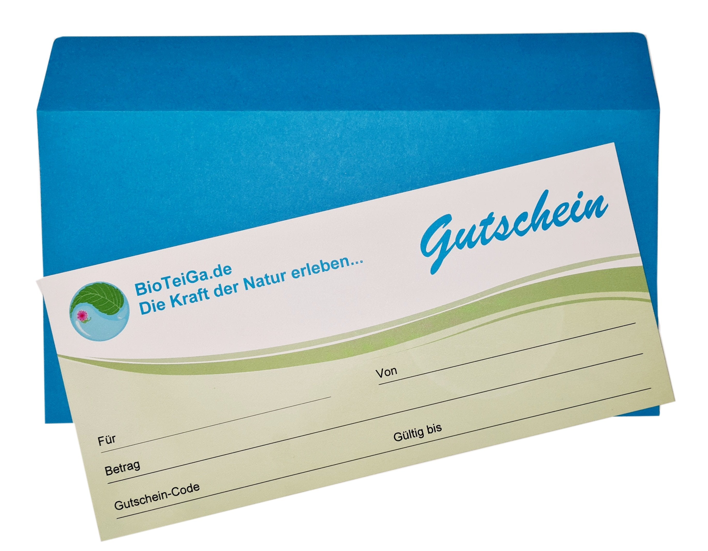 bioteiga geschenkgutschein mit umschlag