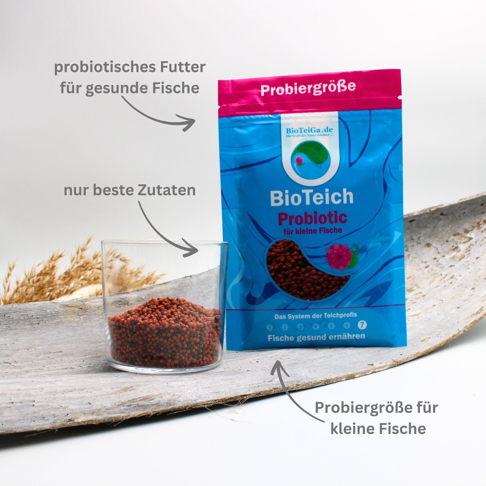 Probiotische Futterprobe für kleine Fische